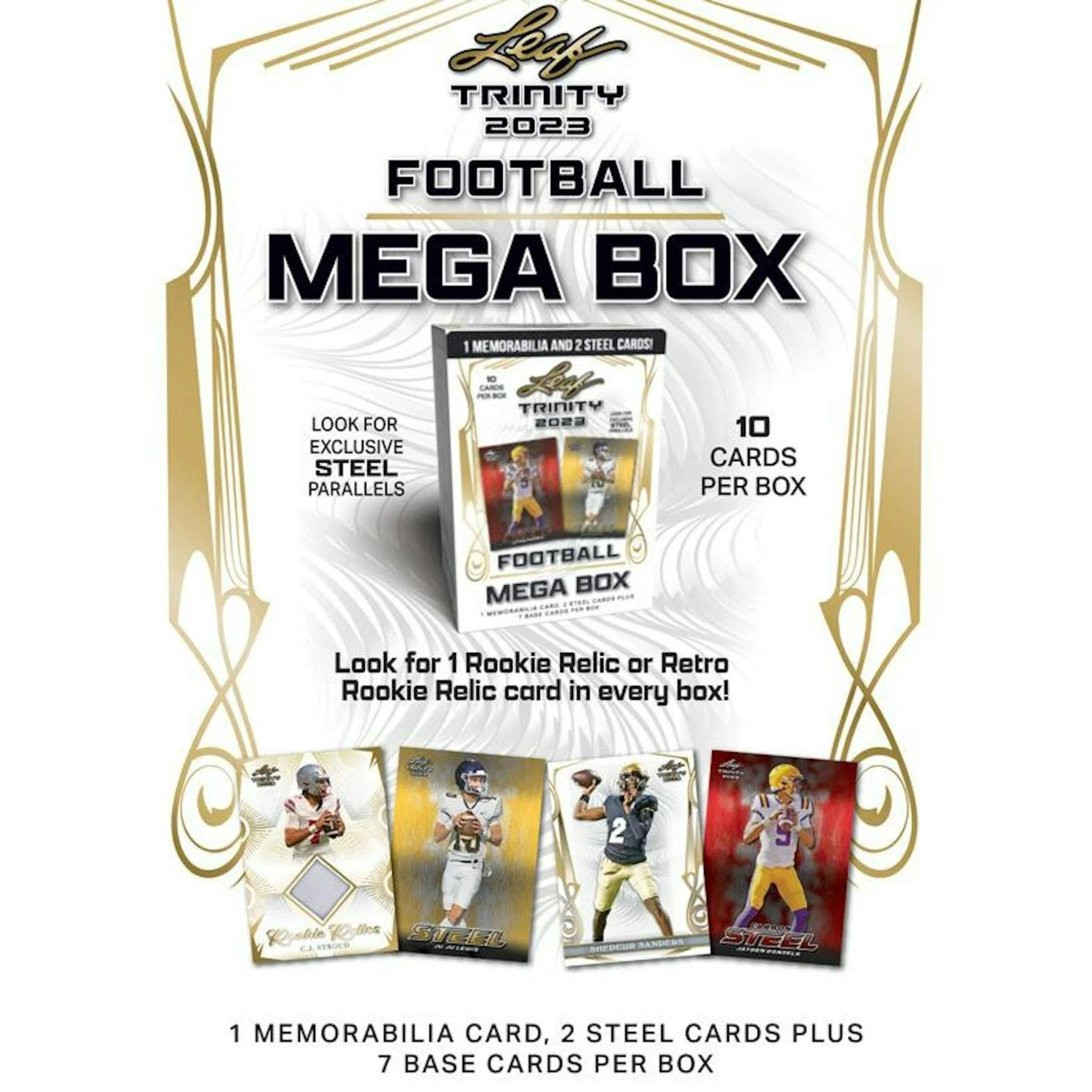 2023 Leaf Trinity Football Mega Blaster Box - Image 2