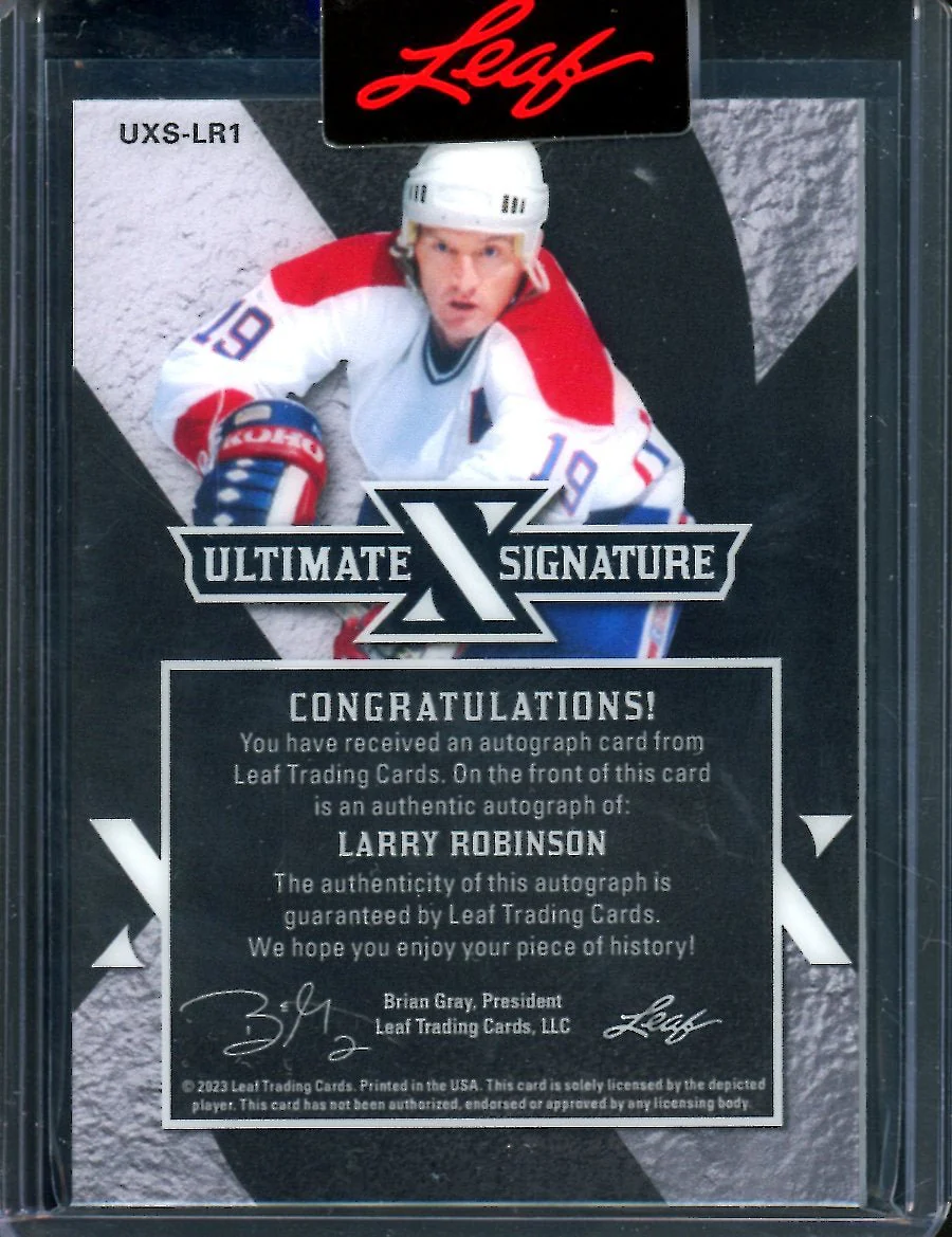 2023 Leaf Ultimate Hockey Larry Robinson Ultimate Signature Auto /6 - Image 2