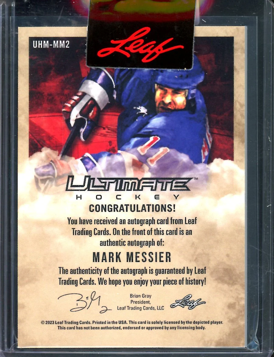2023 Leaf Ultimate Hockey Mark Messier Auto /3 - Image 2