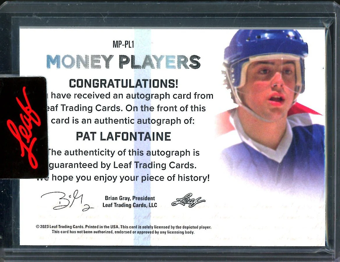 2023 Leaf Ultimate Hockey Pat Lafontaine Money Players Auto /3 - Image 2