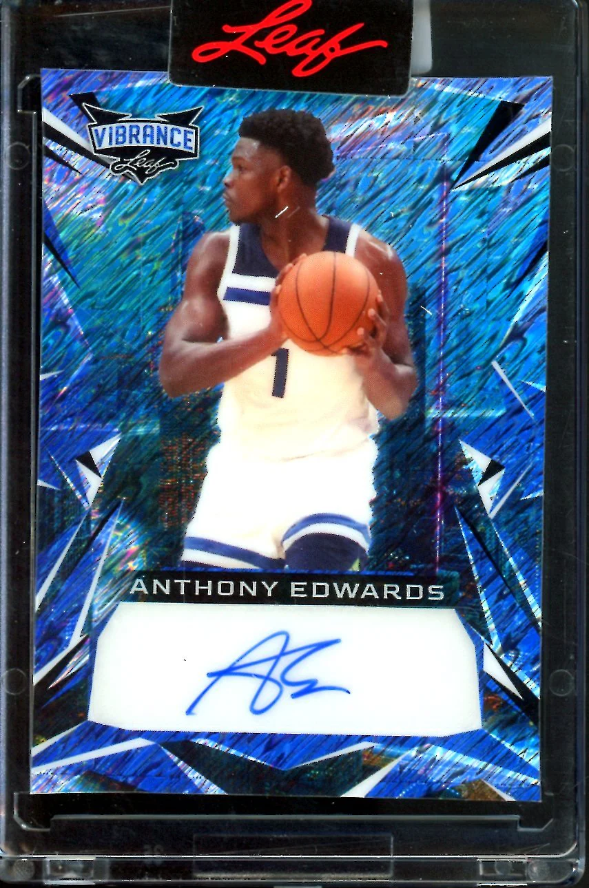 2023 Leaf Vibrance Anthony Edwards Auto Blue Shimmer /7 Timberwolves