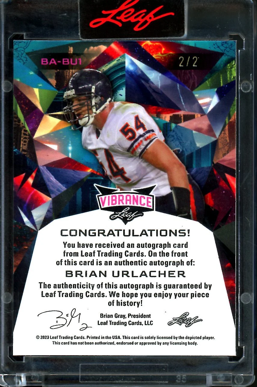 2023 Leaf Vibrance Brian Urlacher Auto /2 Bears - Image 2
