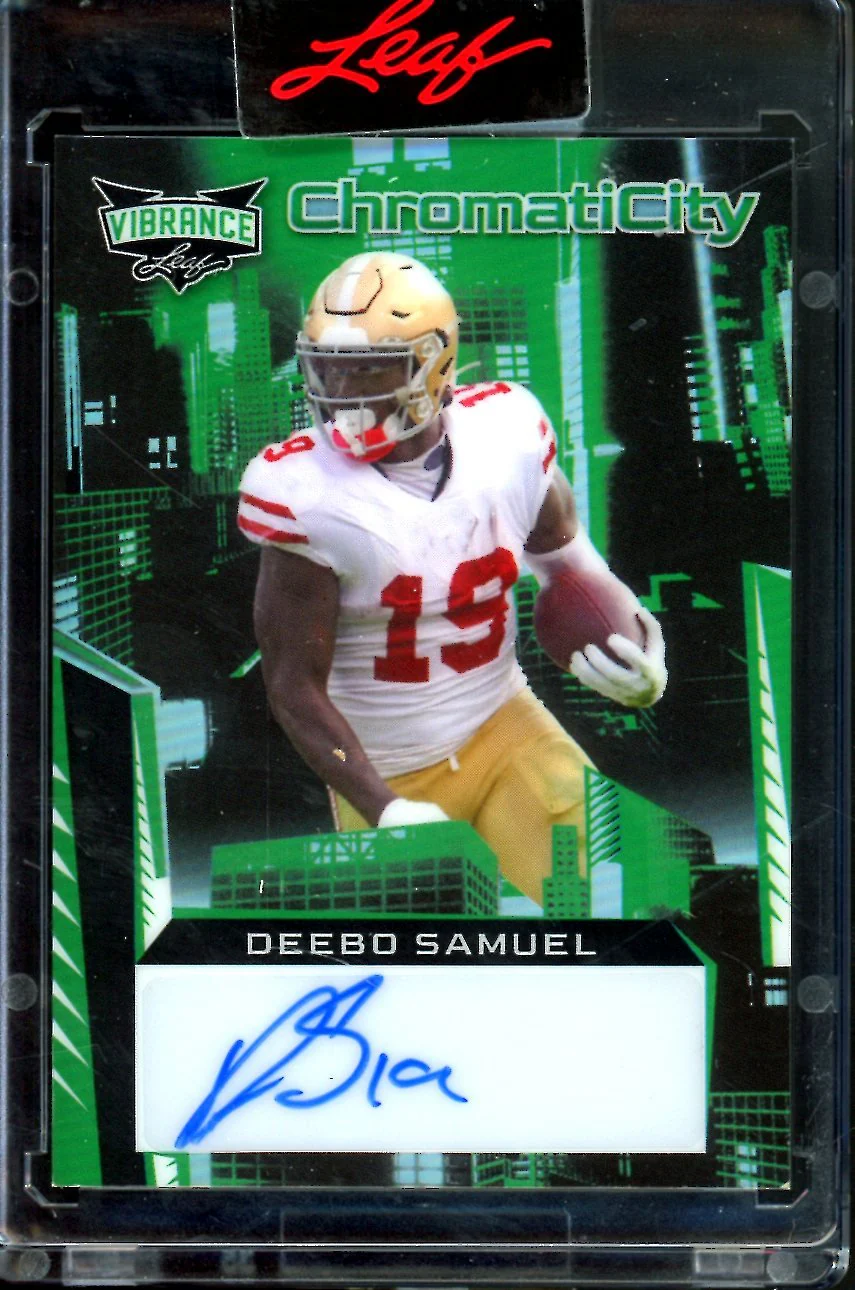 2023 Leaf Vibrance Deebo Samuel ChromatiCity Auto Green /9 49ers