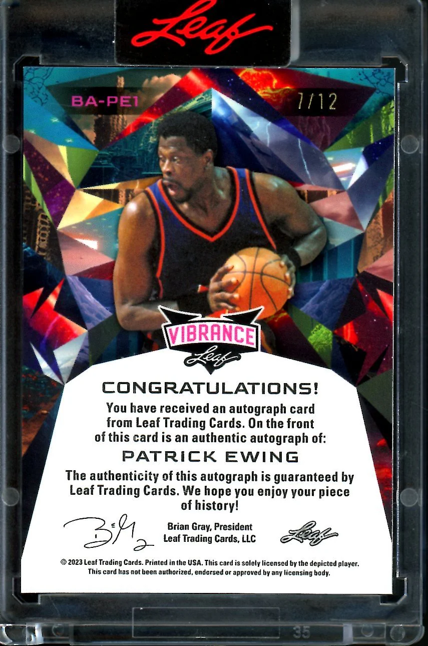 2023 Leaf Vibrance Patrick Ewing Auto /12 Knicks - Image 2