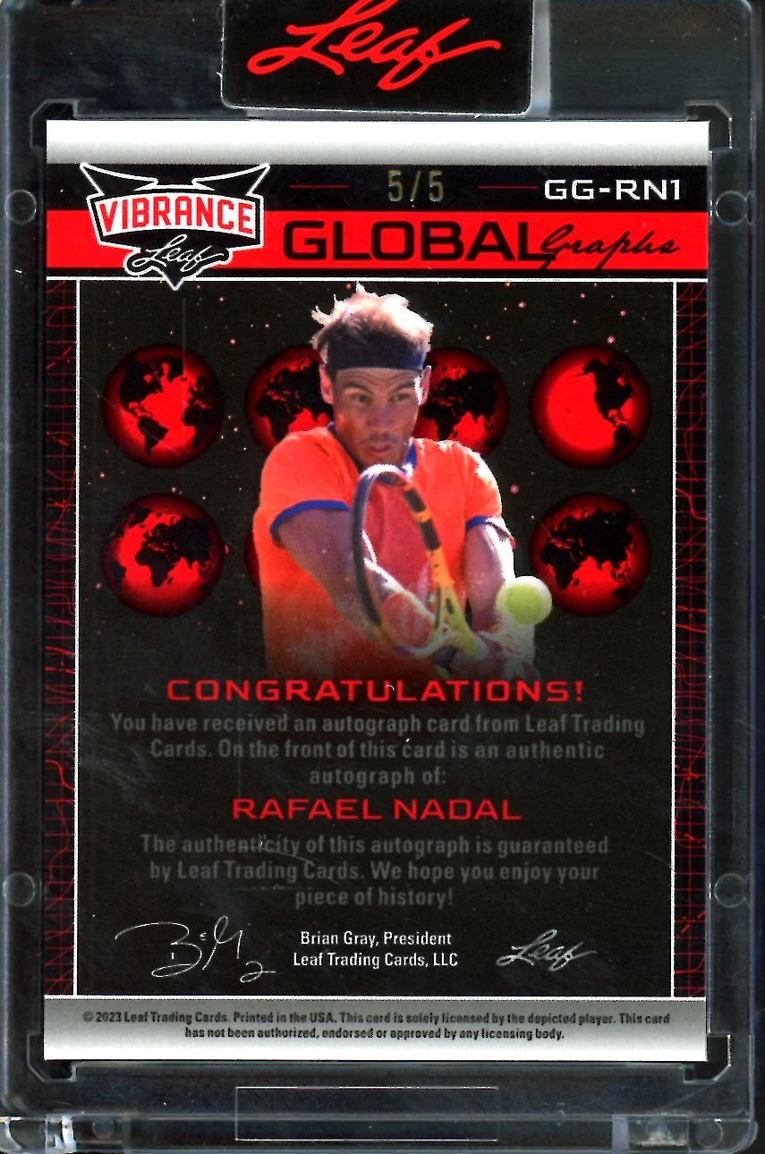 2023 Leaf Vibrance Rafael Nadal Global Graphs Auto Purple /5 - Image 2