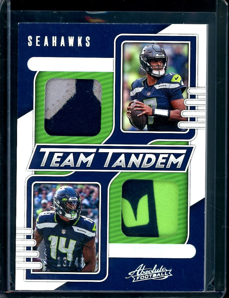 2023 Panini Absolute Geno Smith/DK Metcalf Team Tandem Dual Patch /49 Seahawks
