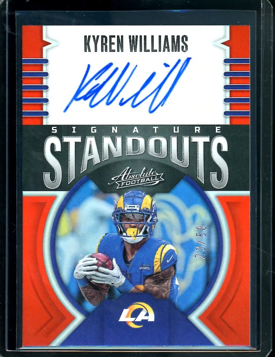 2023 Panini Absolute Kyren Williams Standouts Auto Orange /50 Rams