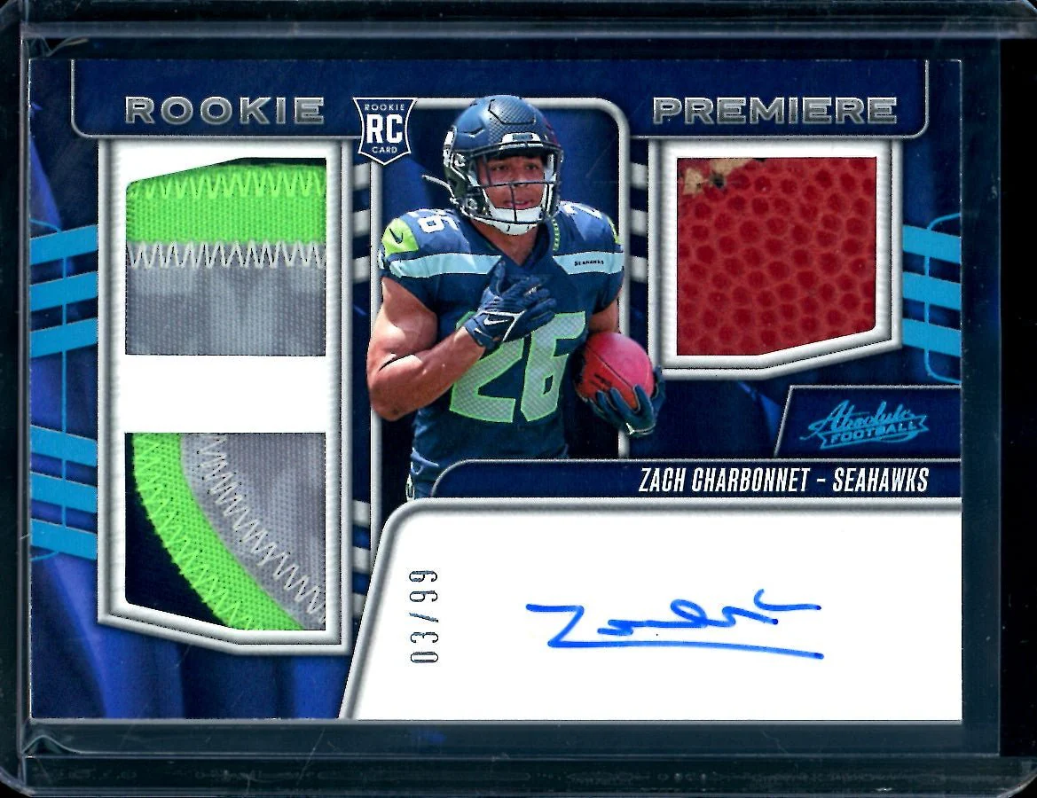 2023 Panini Absolute Zach Charbonnet Rookie Premiere RPA /99 Seahawks