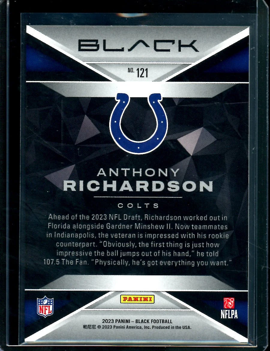 2023 Panini Black Anthony Richardson Rookie /75 Colts - Image 2