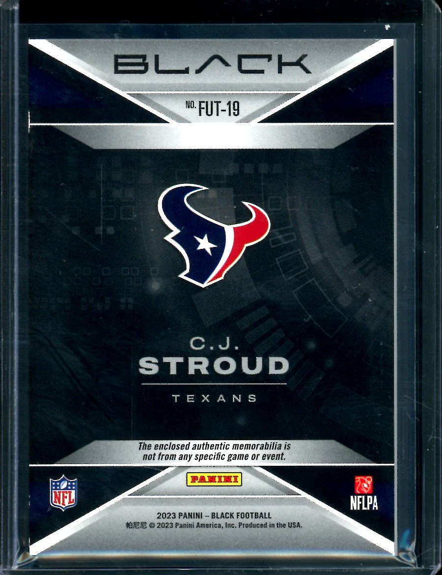 2023 Panini Black C.J. Stroud Rookie Futuristic Patch /10 Texans - Image 2