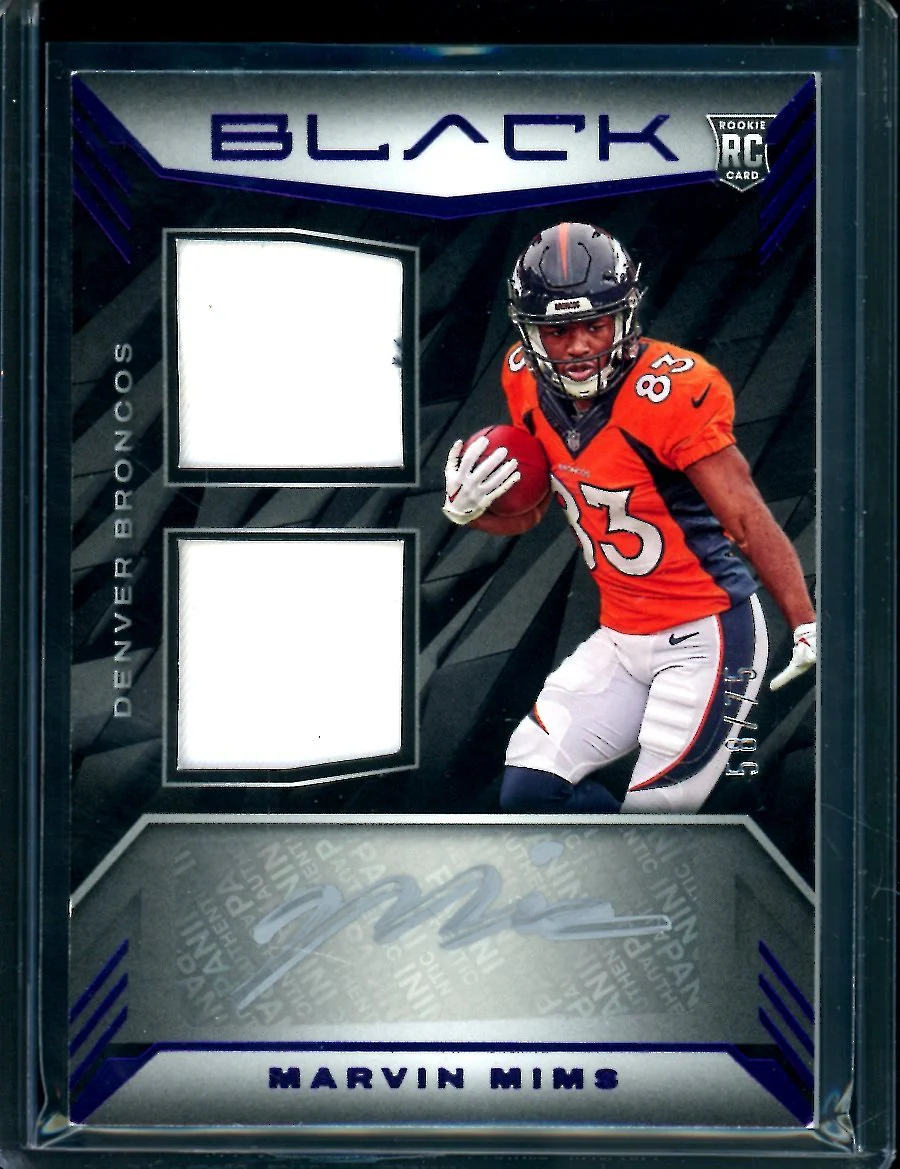 2023 Panini Black Marvin Mims Rookie RPA /75 Broncos