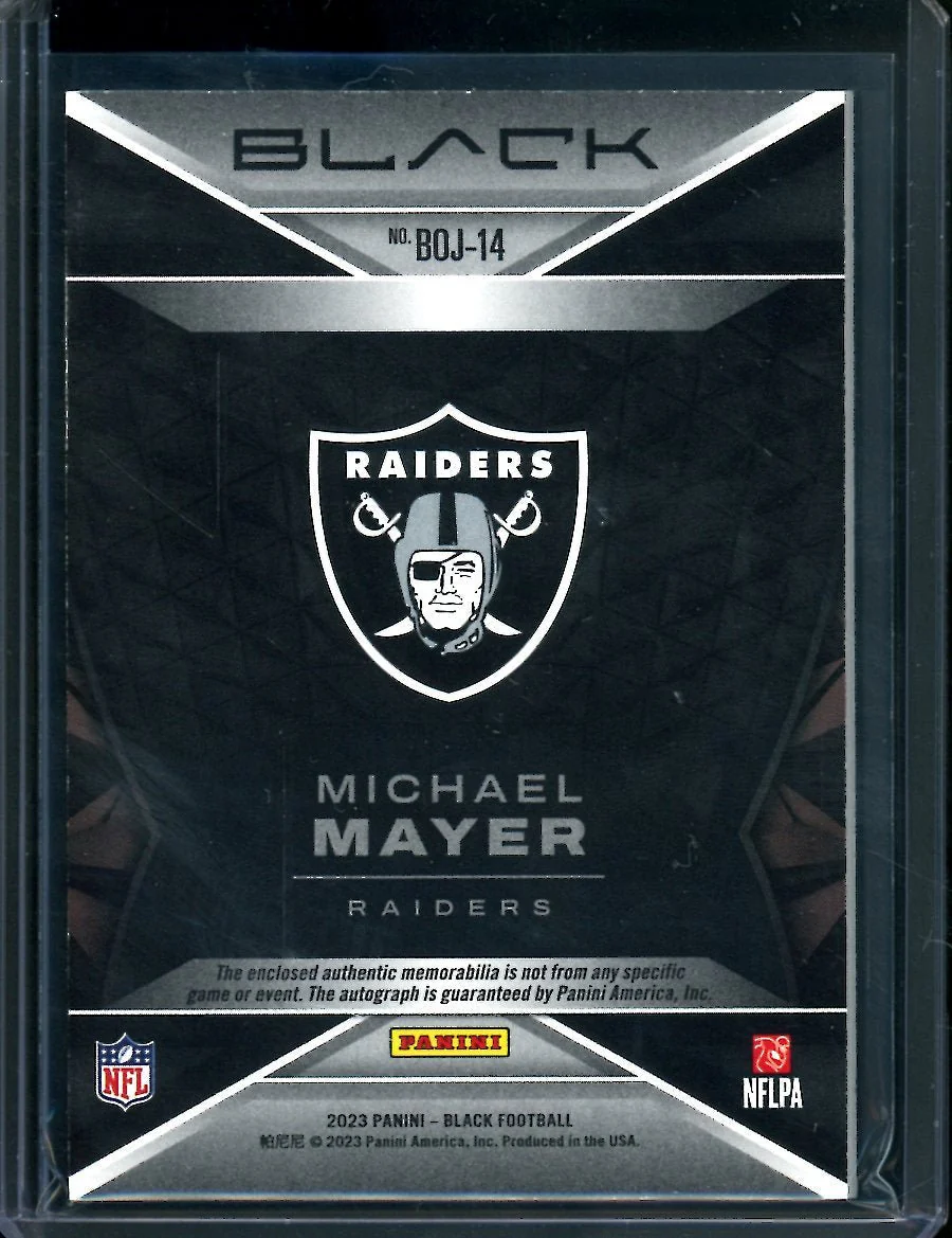 2023 Panini Black Michael Mayer Rookie RPA /50 Raiders - Image 2