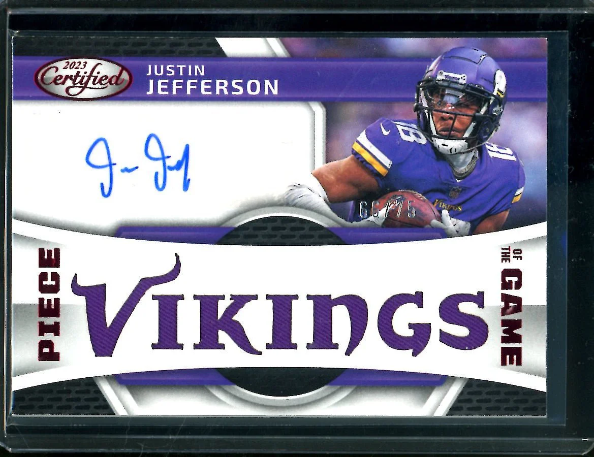 2023 Panini Certified Justin Jefferson Piece of the Game Patch Auto /75 Vikings