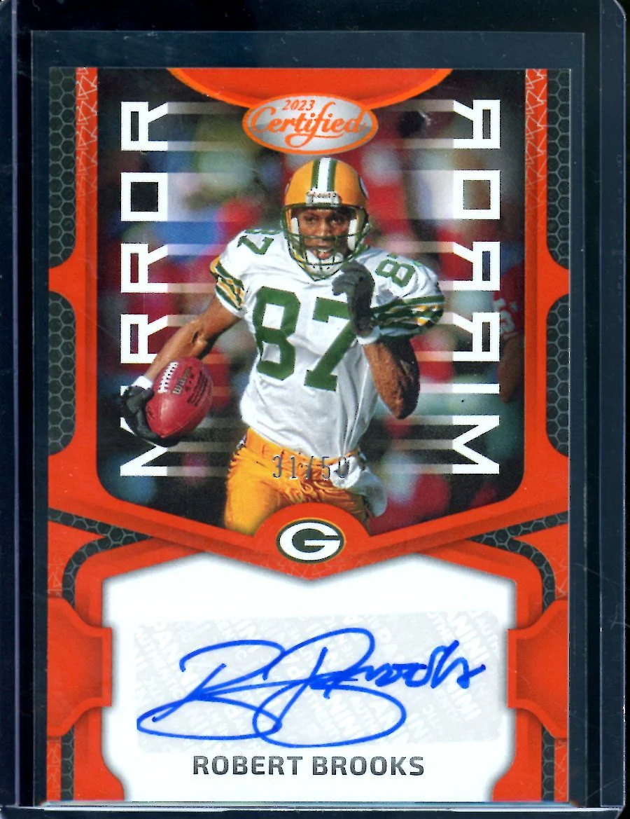2023 Panini Certified Robert Brooks Mirror Auto Orange /50 Packers