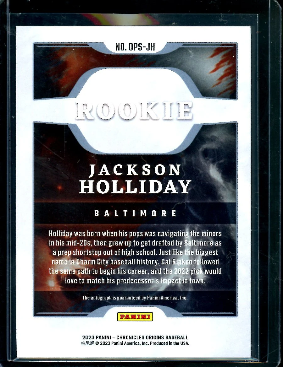 2023 Panini Chronicles Jackson Holliday Rookie Auto /299 Orioles - Image 2