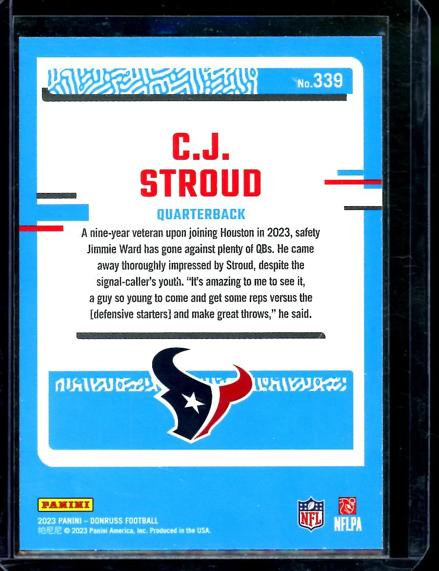 2023 Panini Donruss C.J. Stroud Rookie Texans - Image 2
