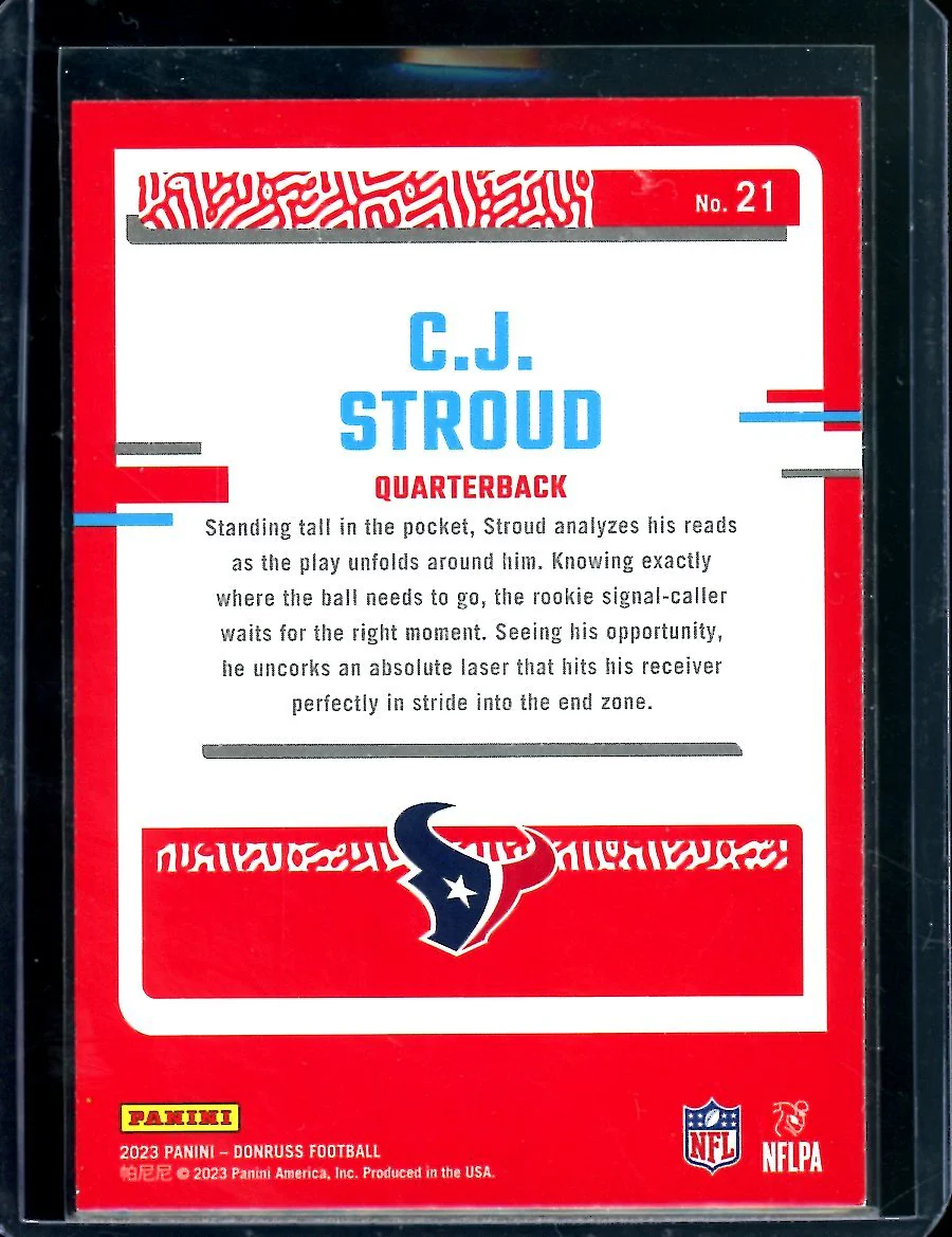 2023 Panini Donruss C.J. Stroud The Rookies Texans - Image 2