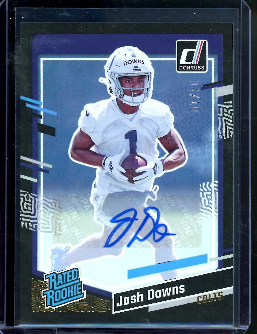 2023 Panini Donruss Josh Downs Rookie Auto Black /10 Colts