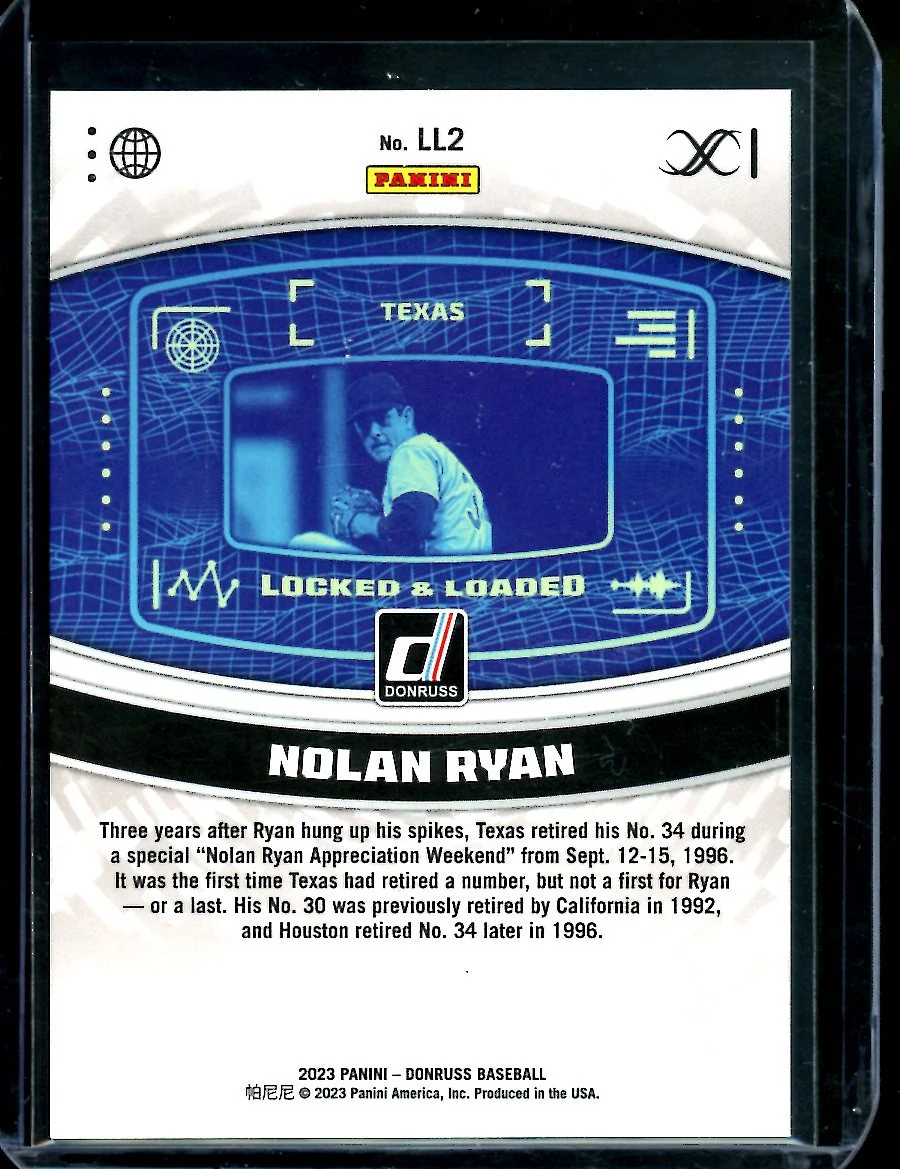 2023 Panini Donruss Nolan Ryan Locked & Loaded /25 Rangers - Image 2