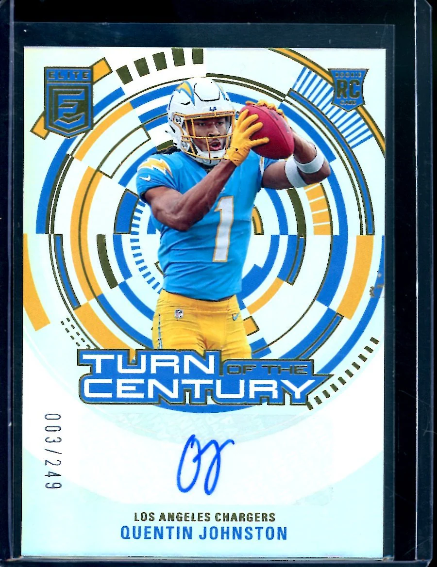 2023 Panini Elite Quentin Johnston Rookie Turn of the Century Auto /249 Chargers