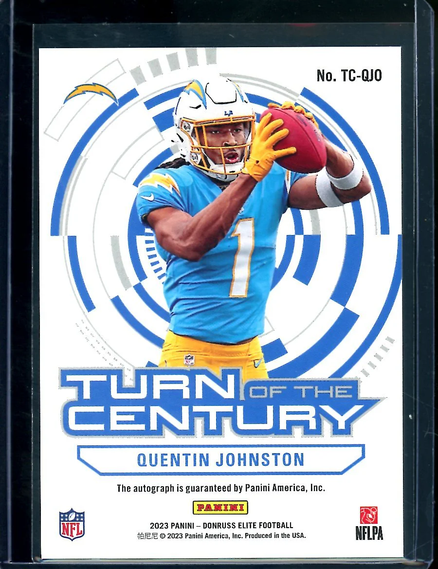 2023 Panini Elite Quentin Johnston Rookie Turn of the Century Auto /249 Chargers - Image 2