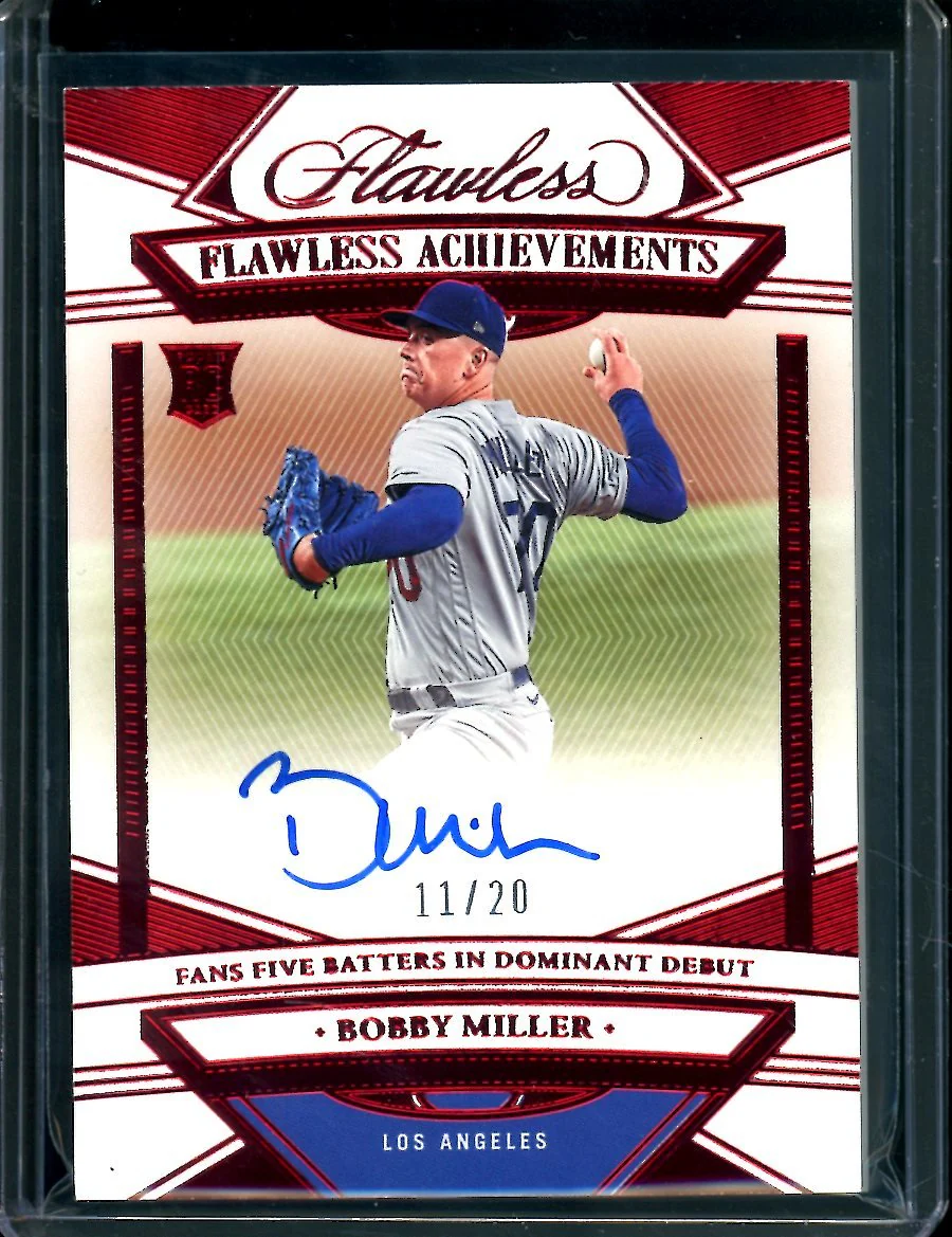 2023 Panini Flawless Bobby Miller Rookie Flawless Achievements Auto /20 Dodgers