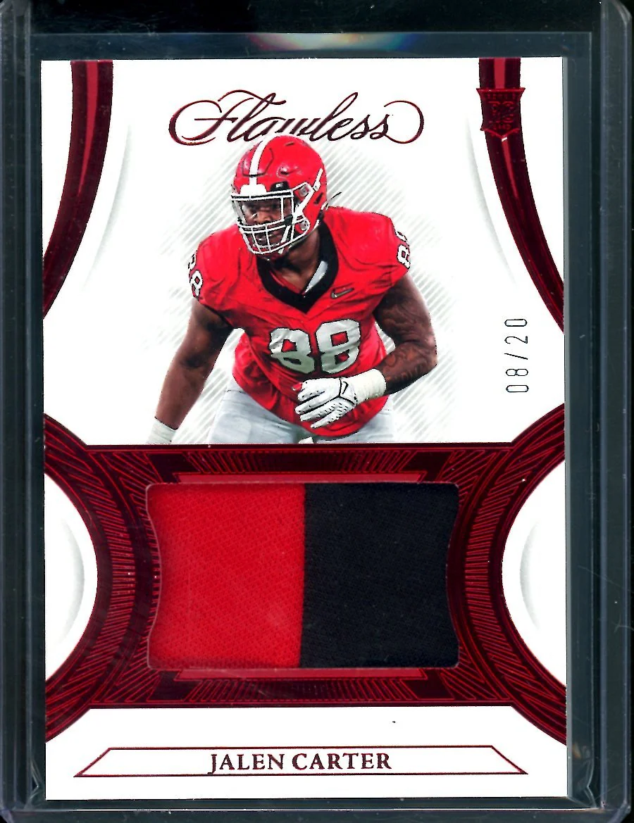 2023 Panini Flawless Collegiate Jalen Carter Rookie Patch Ruby /20 Georgia