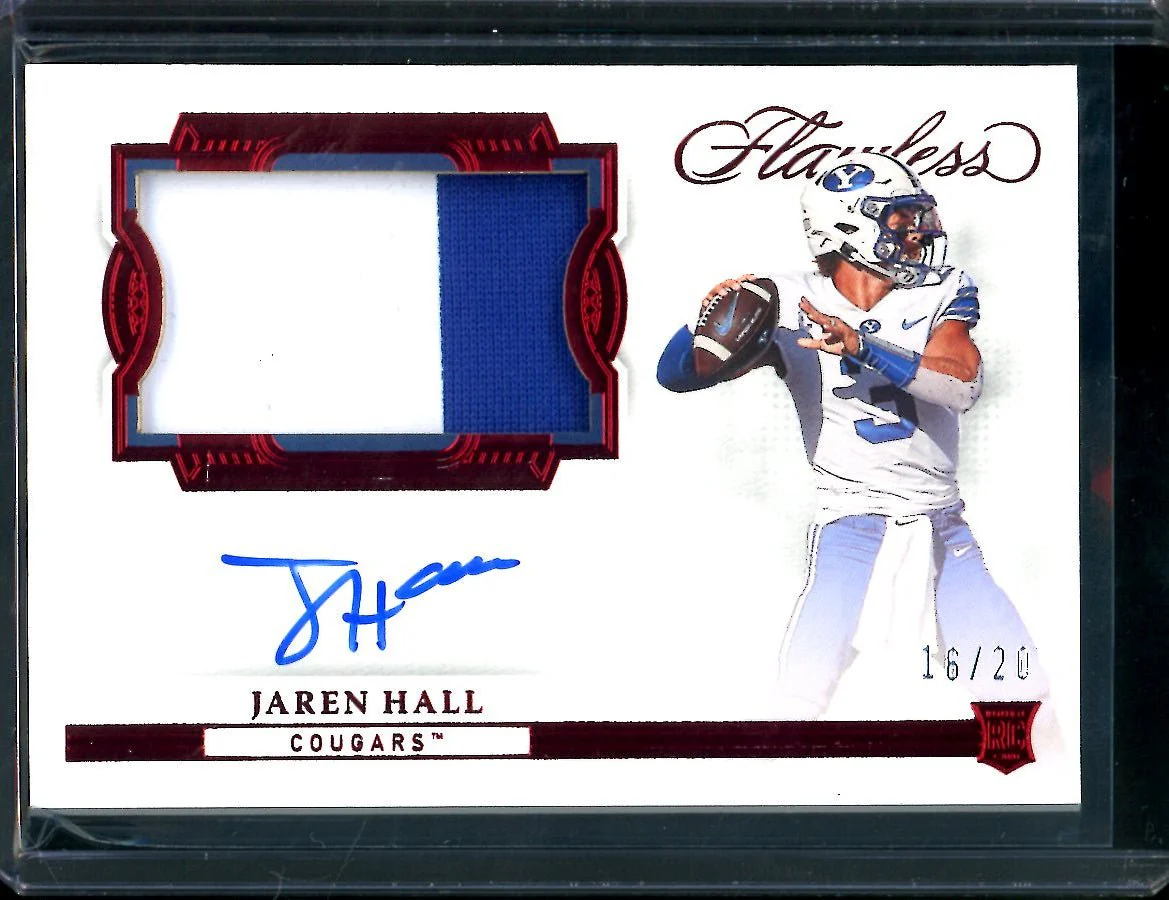 2023 Panini Flawless Collegiate Jaren Hall Rookie RPA /20 BYU