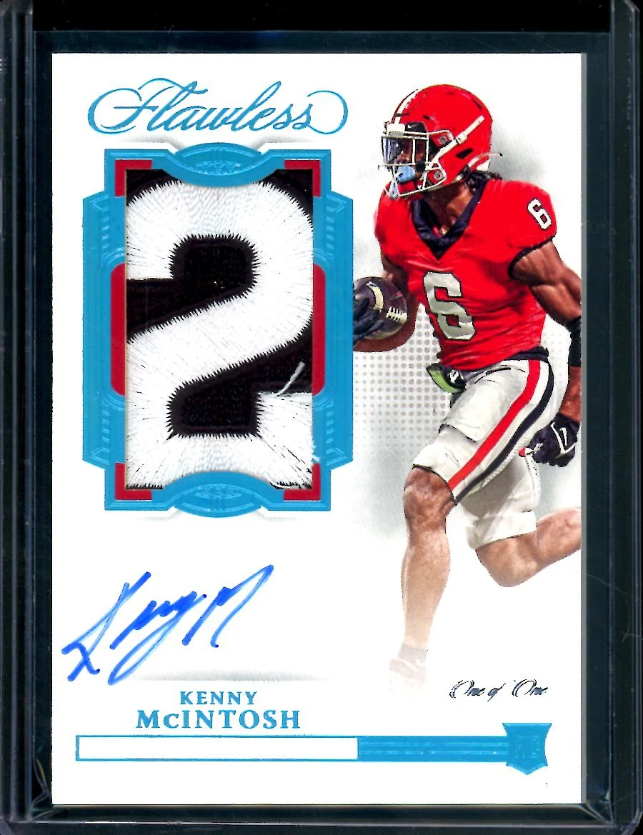 2023 Panini Flawless Collegiate Kenny McIntosh Rookie RPA 1/1 Georgia
