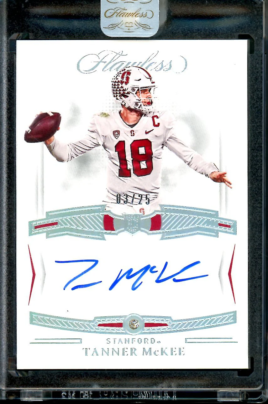 2023 Panini Flawless Collegiate Tanner McKee Rookie Diamond Auto /25 Stanford