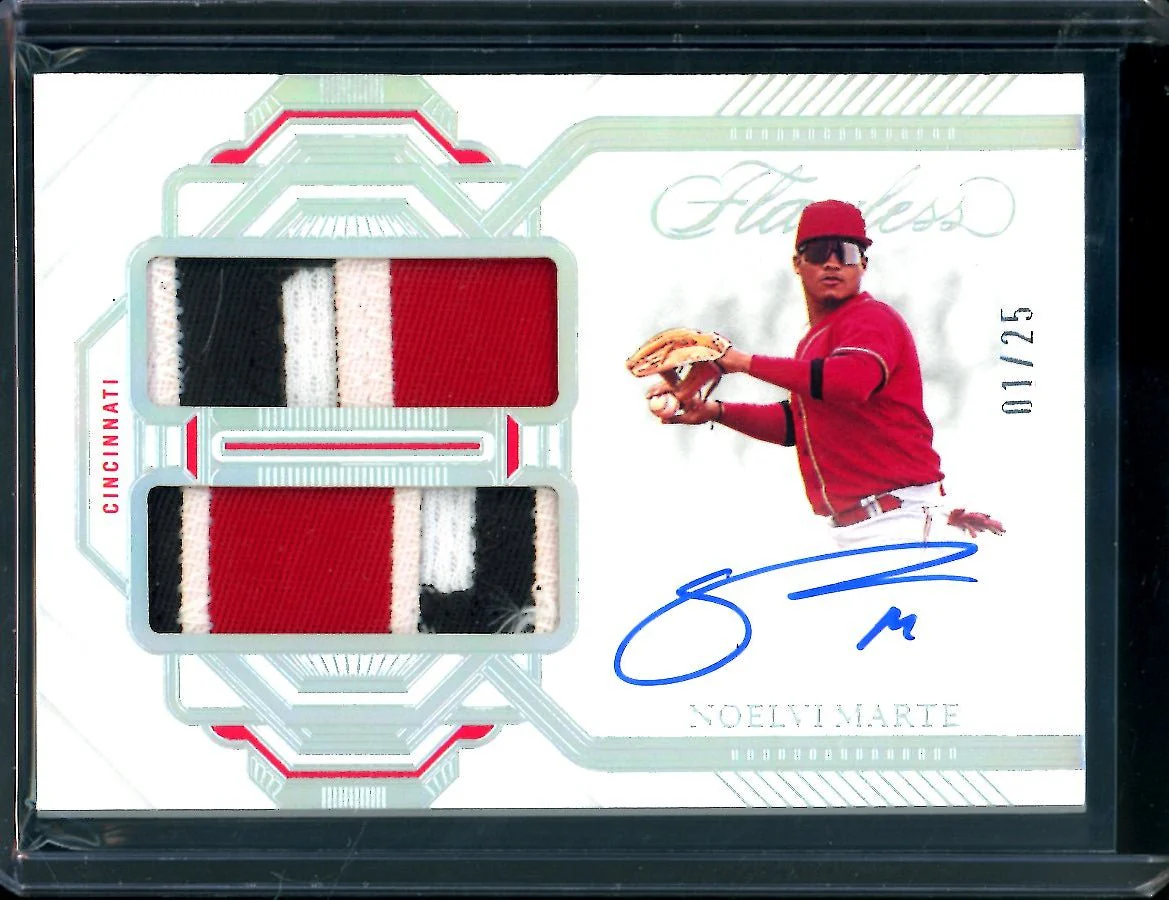 2023 Panini Flawless Noelvi Marte Patch Auto /25 Reds
