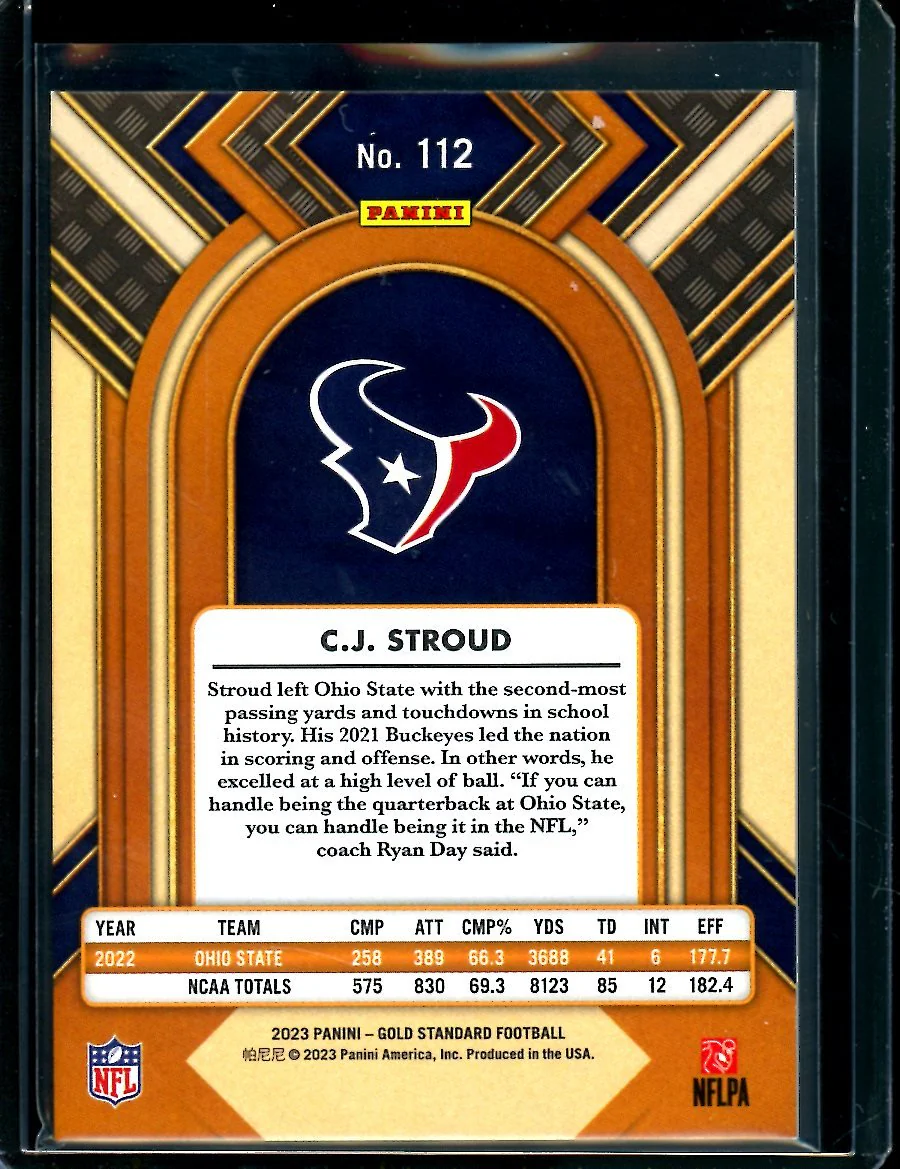 2023 Panini Gold Standard C.J. Stroud Rookie /99 Texans - Image 2
