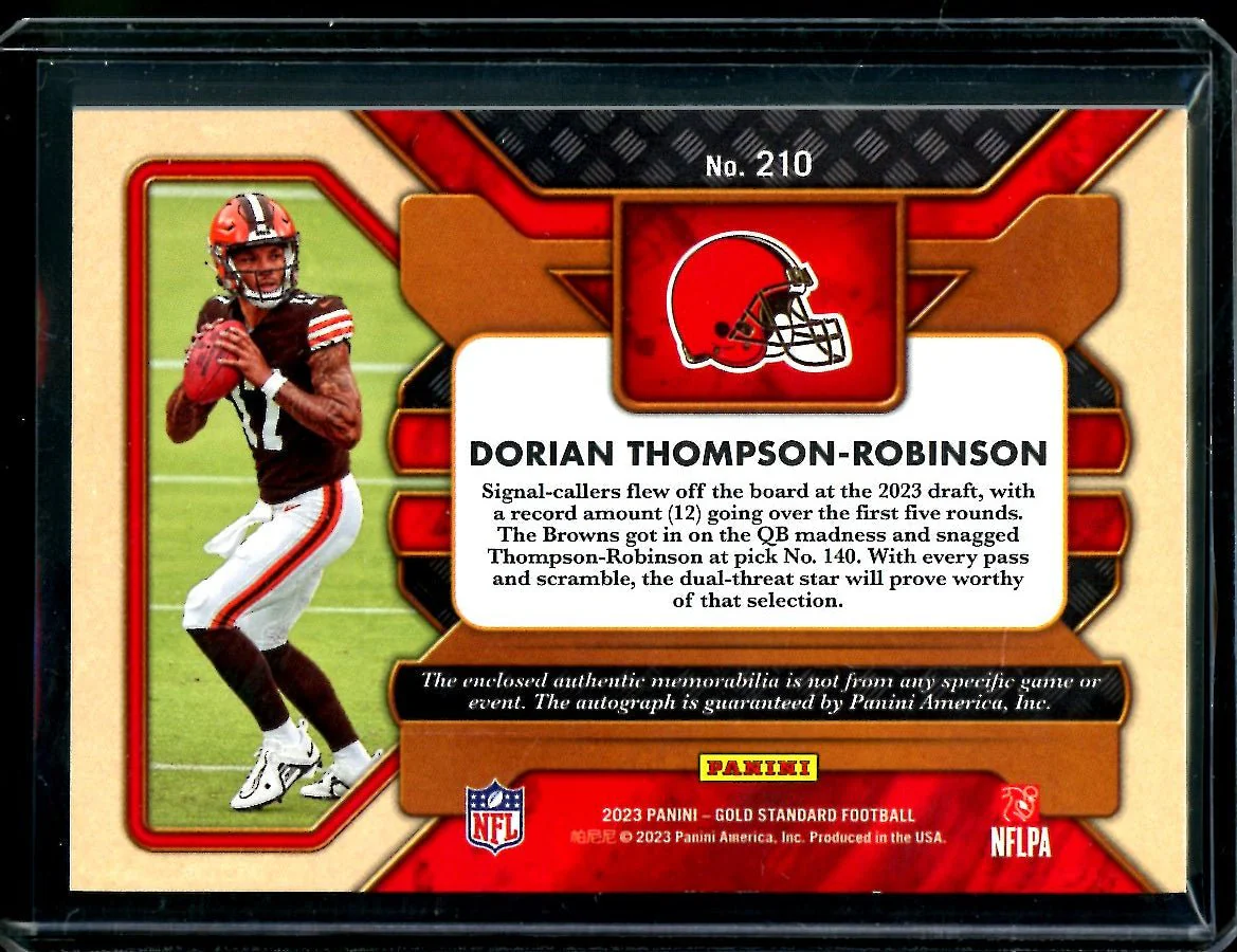 2023 Panini Gold Standard Dorian Thompson Robinson Rookie RPA /199 Browns - Image 2