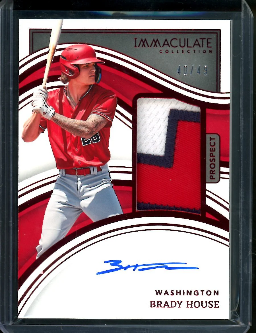 2023 Panini Immaculate Brady House Prospect Patch Auto Red /49 Nationals