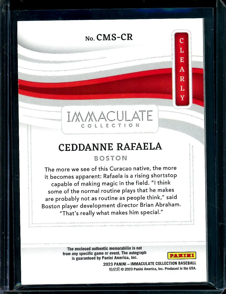 2023 Panini Immaculate Ceddanne Rafaela Clearly Patch Autograph /25 Red Sox - Image 2