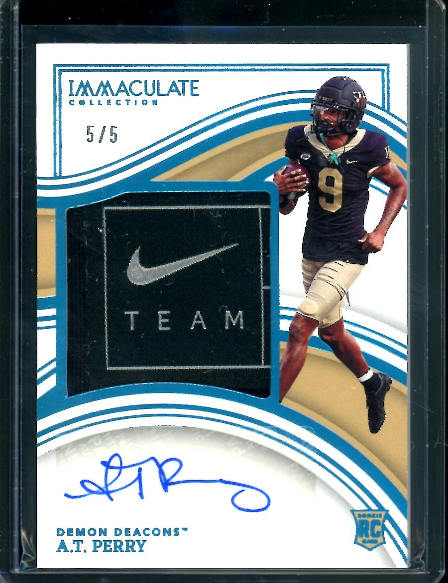 2023 Panini Immaculate Collegiate A.T. Perry Rookie RPA Nike Patch /5 Wake Forest