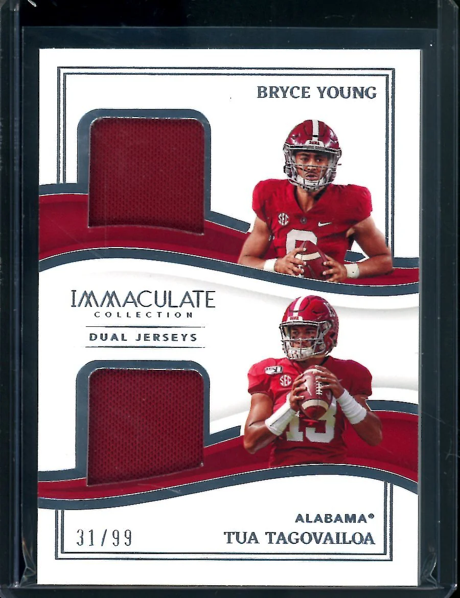 2023 Panini Immaculate Collegiate Bryce Young/Tua Tagovailoa Dual Patch /99 Alabama