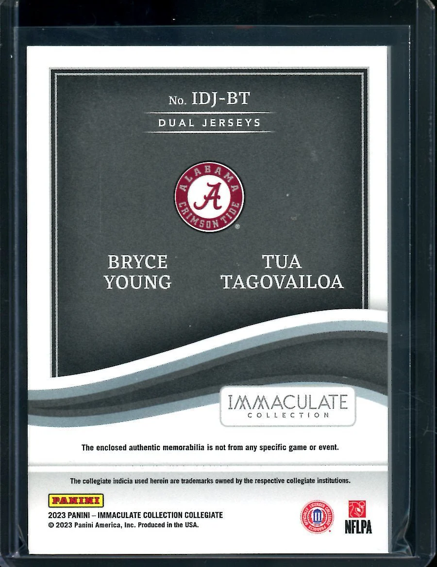 2023 Panini Immaculate Collegiate Bryce Young/Tua Tagovailoa Dual Patch /99 Alabama - Image 2