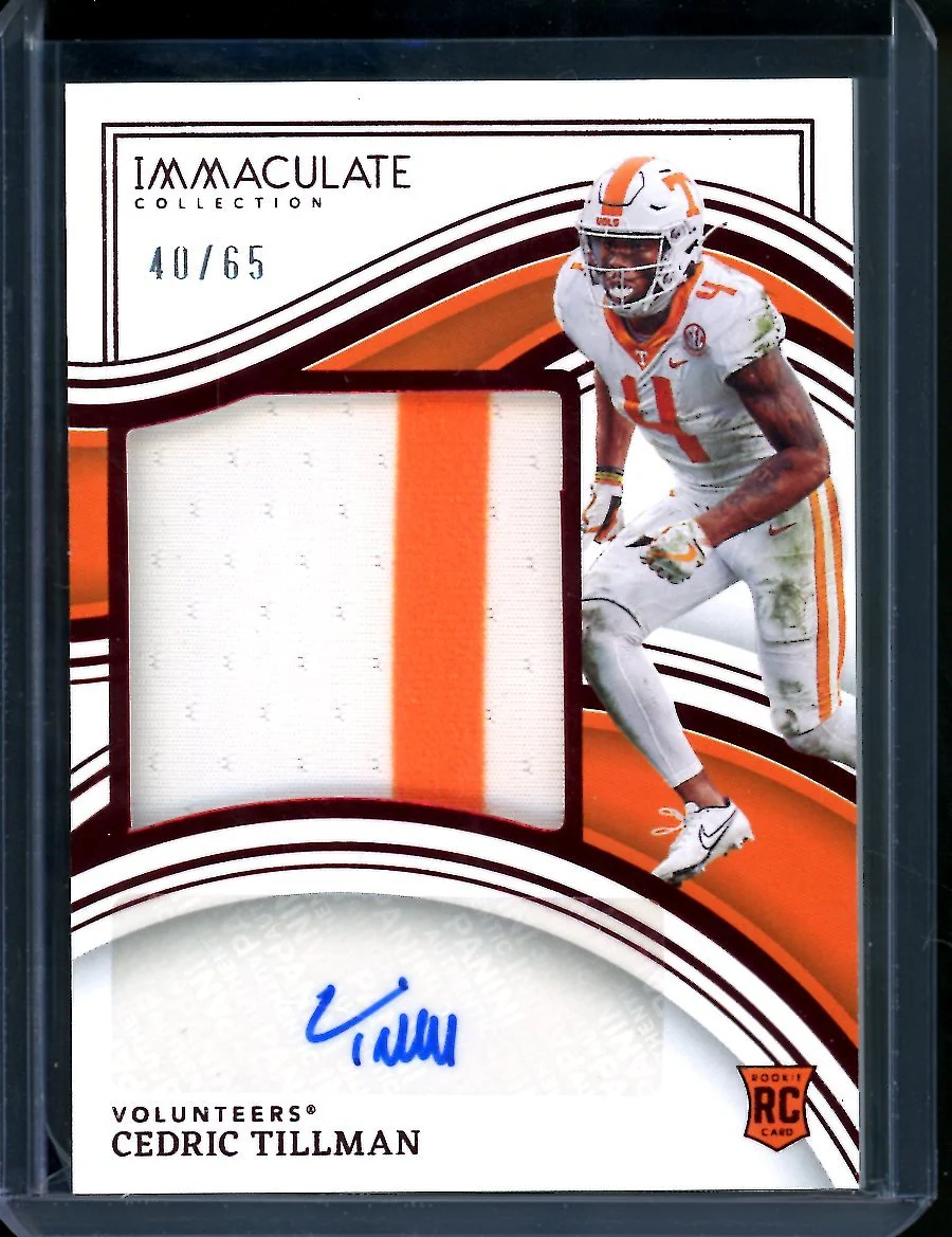 2023 Panini Immaculate Collegiate Cedric Tillman Rookie RPA /65 Tennessee