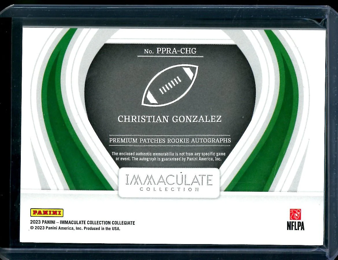 2023 Panini Immaculate Collegiate Christian Gonzalez Rookie RPA Red /65 Oregon - Image 2