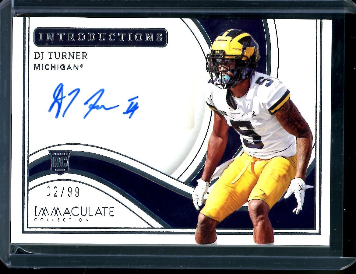 2023 Panini Immaculate Collegiate DJ Turner Rookie Introductions Auto /99 Michigan