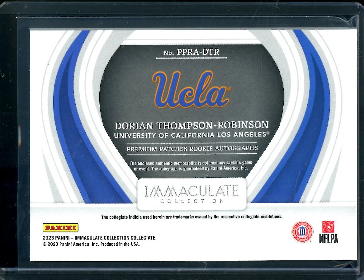 2023 Panini Immaculate Collegiate Dorian Thompson-Robinson Rookie RPA /99 UCLA - Image 2