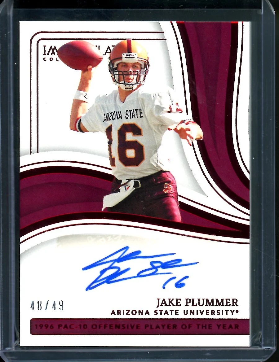 2023 Panini Immaculate Collegiate Jake Plummer Auto Red /49 Arizona State