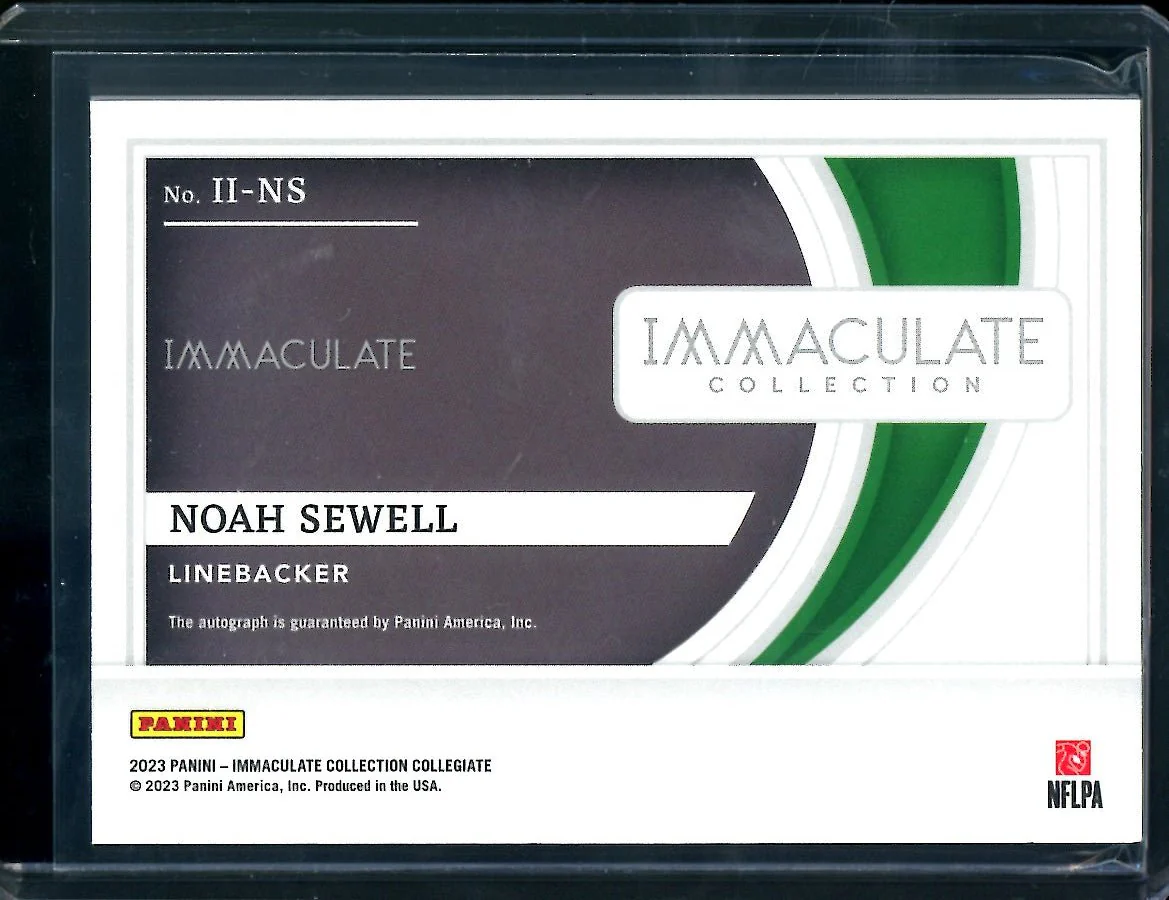 2023 Panini Immaculate Collegiate Noah Sewell Rookie Introductions Auto Red /49 Oregon - Image 2