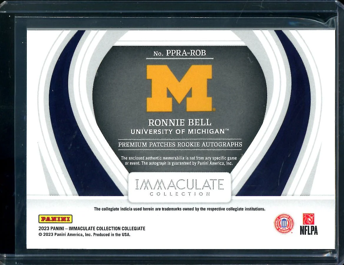 2023 Panini Immaculate Collegiate Ronnie Bell Rookie RPA Red /65 Michigan - Image 2