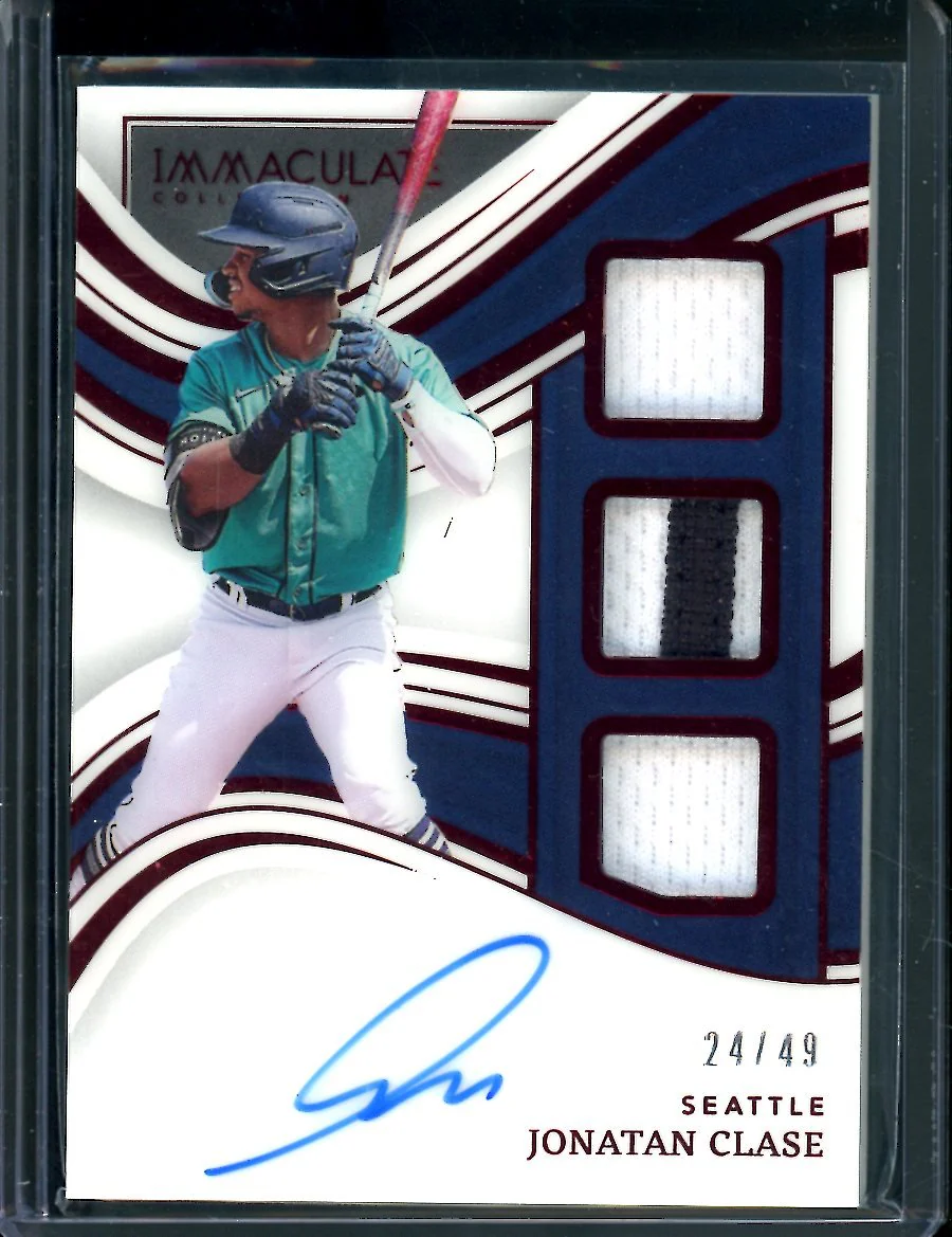 2023 Panini Immaculate Jonatan Clase Patch Auto Red /49 Mariners