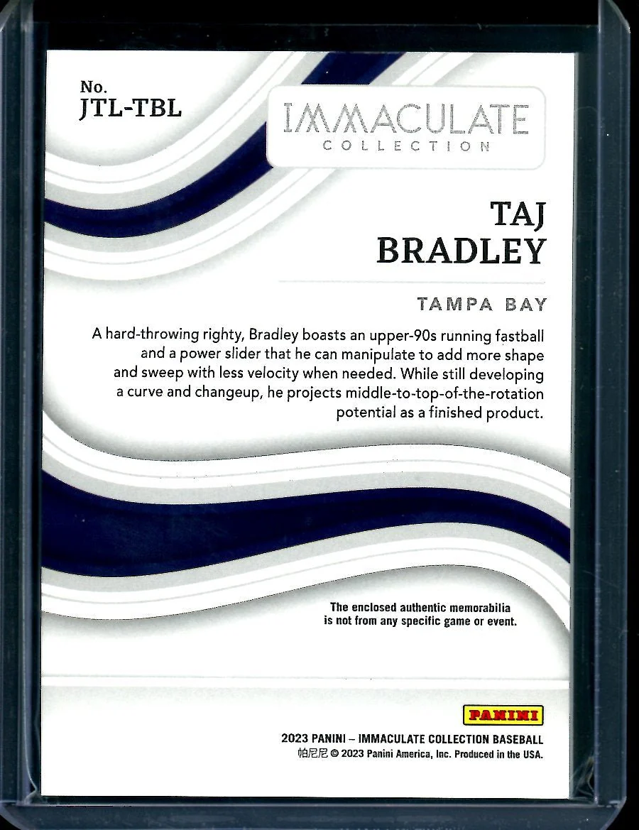 2023 Panini Immaculate Taj Bradley Sleeve Patch /3 Rays - Image 2