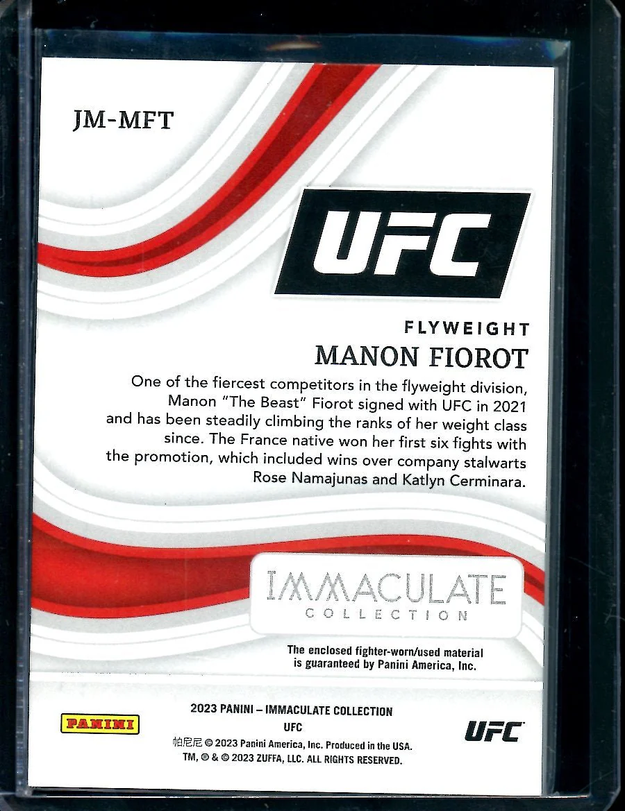 2023 Panini Immaculate UFC Manon Fiorot Shorts Patch /8 - Image 2