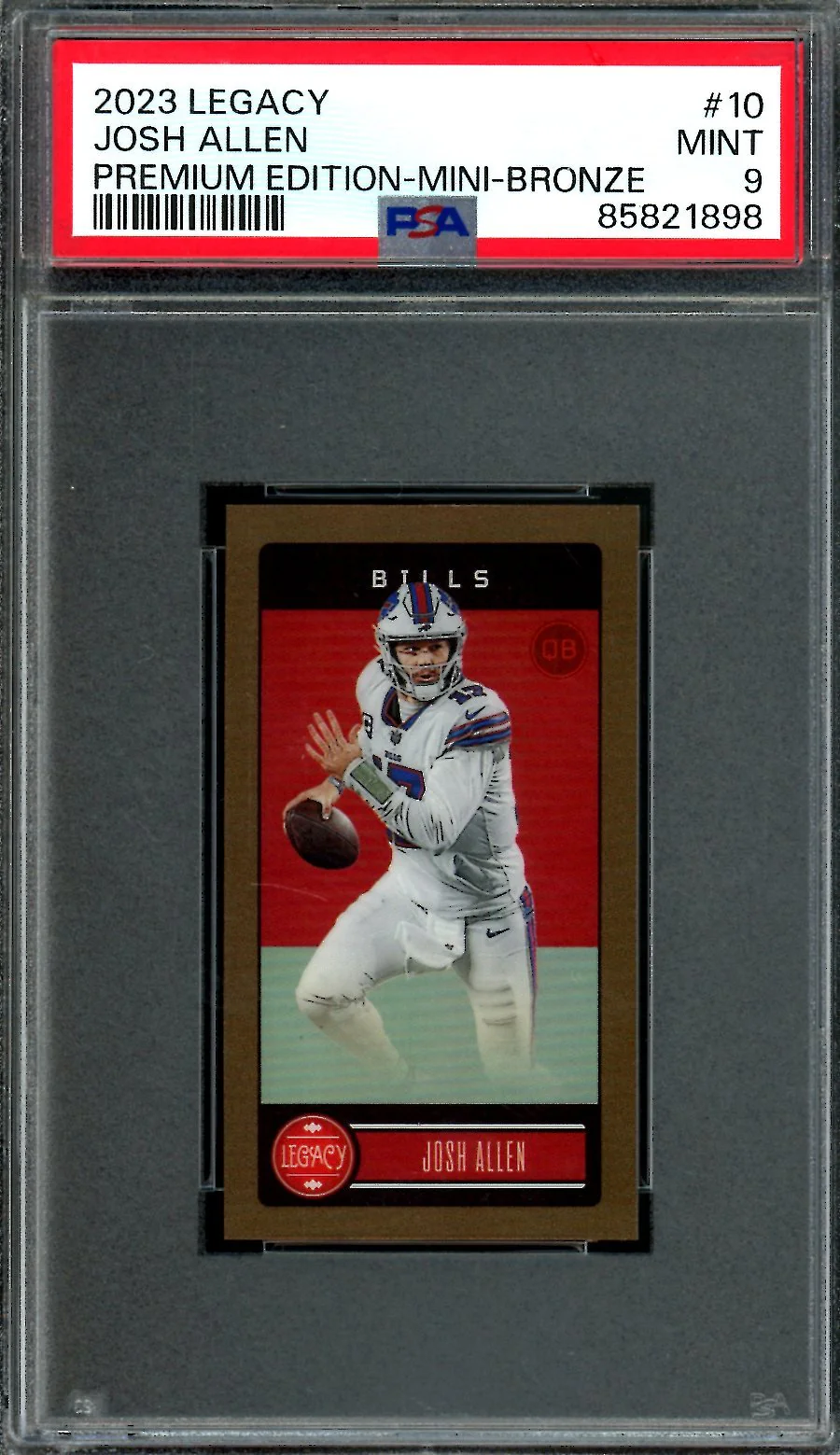 2023 Panini Legacy Josh Allen Premium Mini Bronze /75 PSA 9 Bills