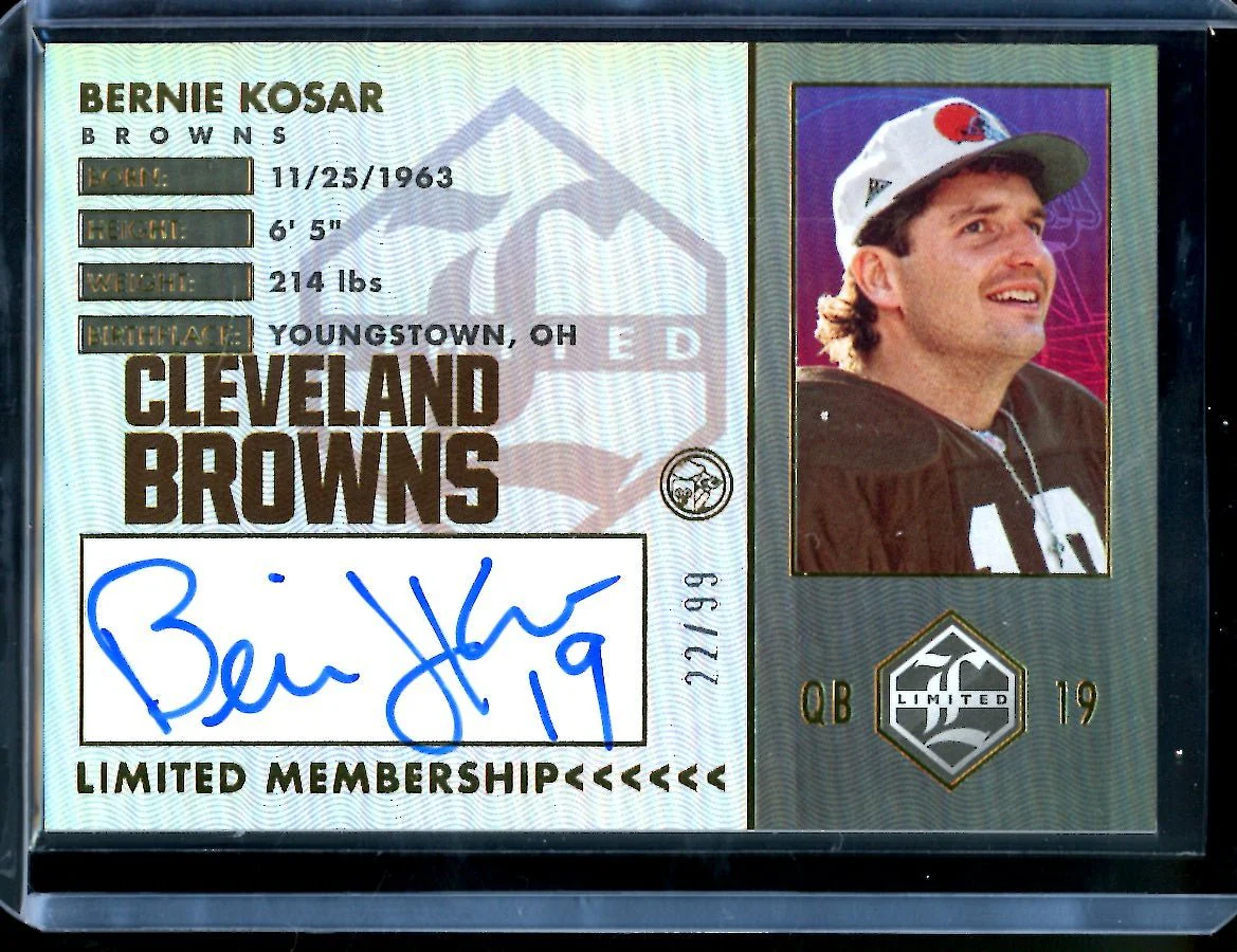 2023 Panini Limited Bernie Kosar Limited Membership Auto /99 Browns